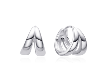 Stříbrné náušnice dvojité kroužky